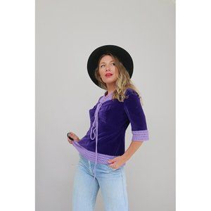 1970'sGerman Peltex Gierlings Velvet Shirt // Women's Size Small to Medium